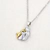 New Alloy Cute Two Tone Color Girl Hug Dog Necklace Fashion Women and Pet Pendant Jewelry Accessories