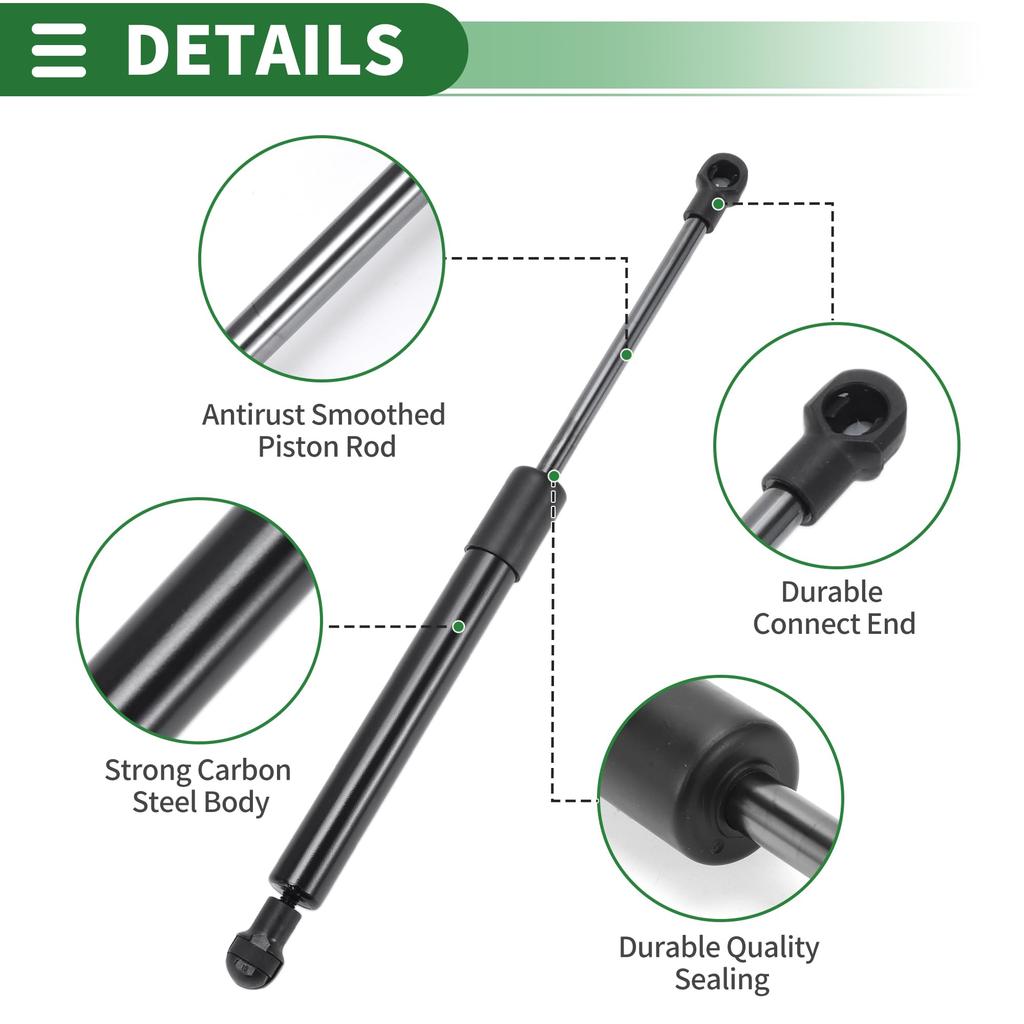 Motoforti 300mm/11.81" Gas Strut, 22lb/100N/10kg Gas Spring, Black Carbon Steel, 1 Piece, for RV Toolbox Lids, Storage Box Lids, and Cabinet Doors