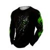 Men's Clothing 3D Printed Flame-printed T-shirt Casual Round-neck Long-sleeve Top for Daily Wear Streetwear Sports T-shirt Y2k