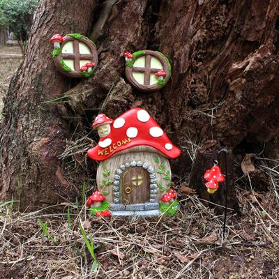 Miniature Fairy Garden Door Garden Dwarf Outdoor Statue Fairy Garden Accessories Indoor Wall Decoration Garden Art Sculpture Statue