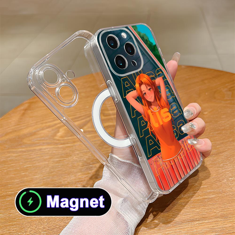Coque de téléphone portable Magsafe Transparente Everlasting Summer Alisa pour iPhone 17 16 15 14 13 12 11 Air Pro Max Plus Mini Housse Colorée