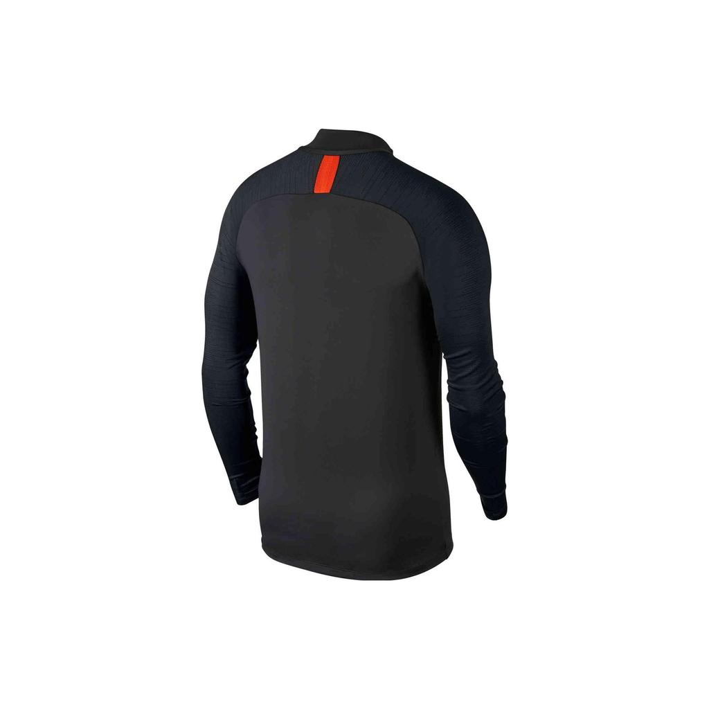 Nike Logo Print Stand Collar Slim Fit Retro Football Shirt Men tops Black AO5177-060