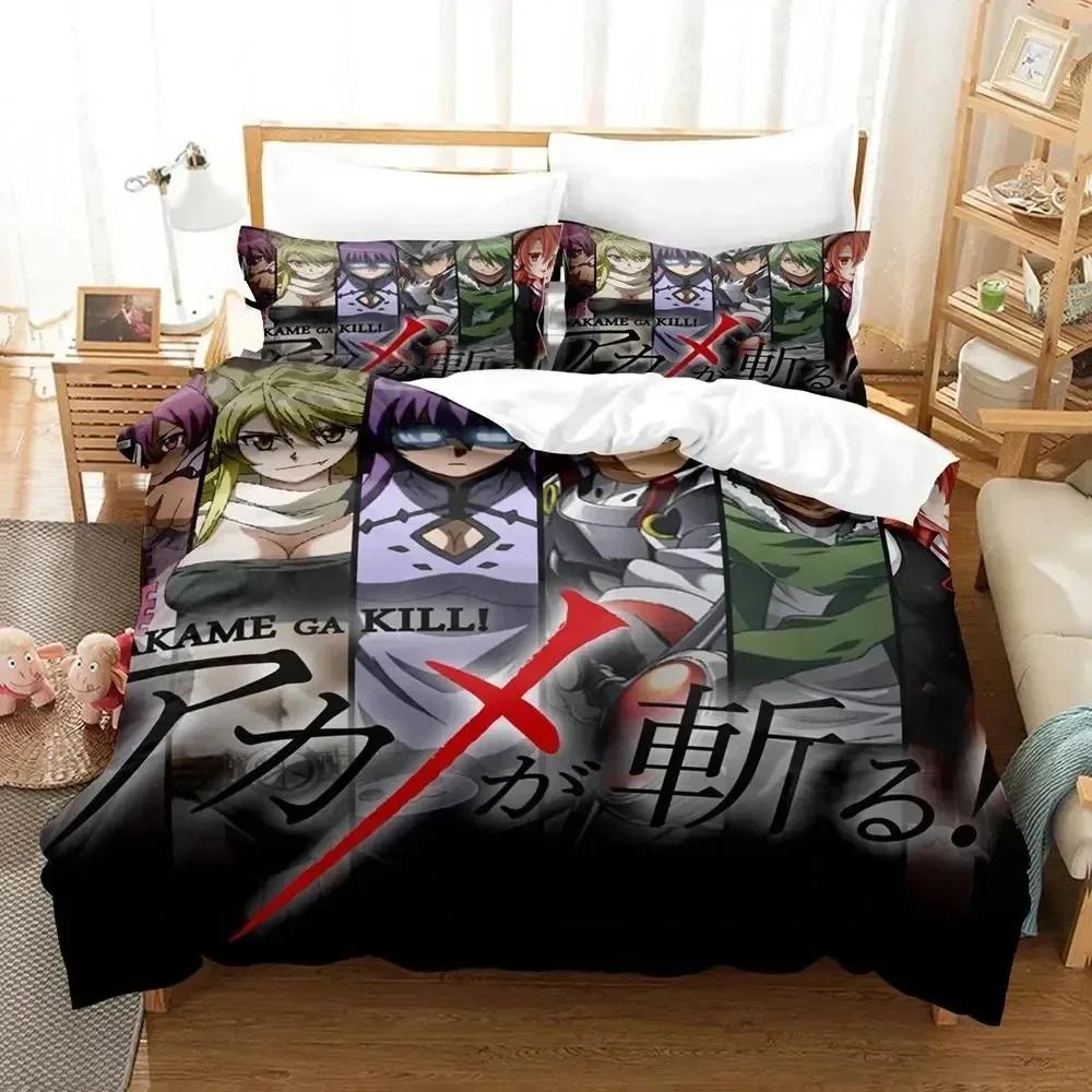 3D Print Anime Akame Ga KILL Bedding Set Duvet Cover Bed Set Quilt Cover Pillowcase king Queen Size Boys Adult Bedding Set