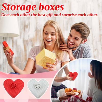 3D Printed Heart-Shaped Storage Box Lid With Flower Design Ornament