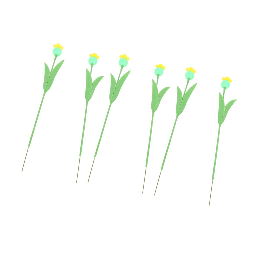 6PCS Bee Watering Station Iron PP Soft Rubber Flower Hummingbird Feeder Standing Bee Cups for