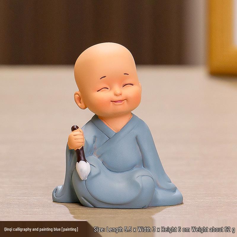 Handmade Cute Little Monk Resin Ornaments for Desktop Decoration
