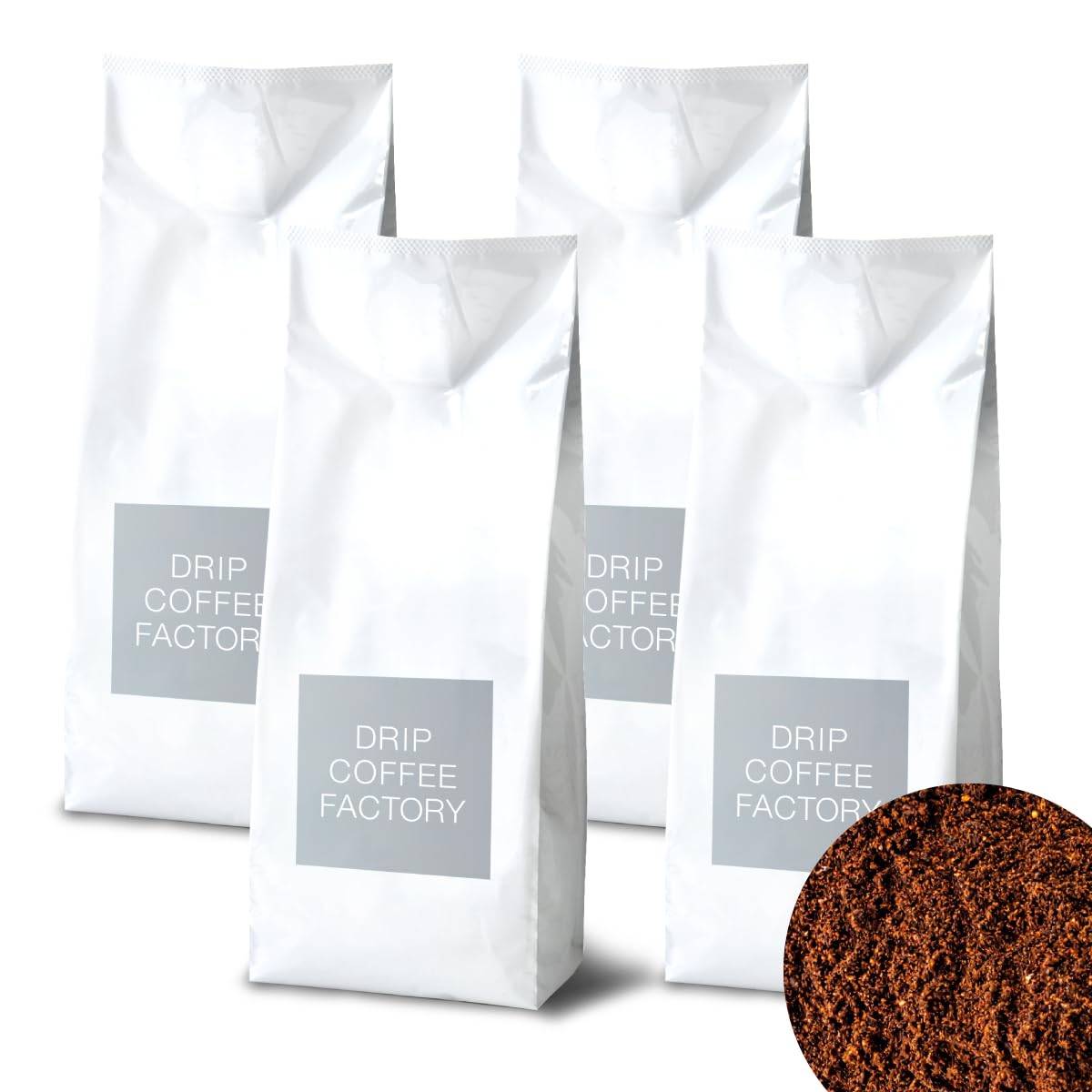 Drip Coffee Factory House Blend Home Roasted (Ground Medium Roast 2kg (500g4 bags) Blend) (Delivered white silver bags as shown image)