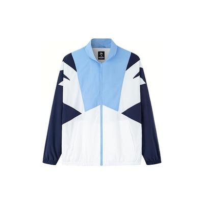 Barevná bloková bunda na zip s dlouhým rukávem, tkaná, unisex, svrchní oblečení, modrá 152238601-1
