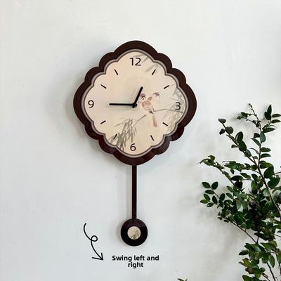 New Creative Swing Retro Restaurant Wall Clock, Living Room Simple Clock, Silent Wall-mounted Clock