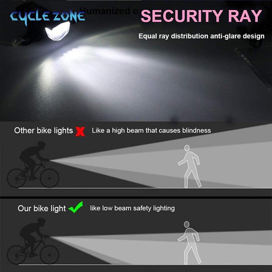 USB LED Rechargeable Bike Bicycle Light Set MTB Road Bike Front Back Headlight Lamp Flashlight Cycling Light Cycling Accessories