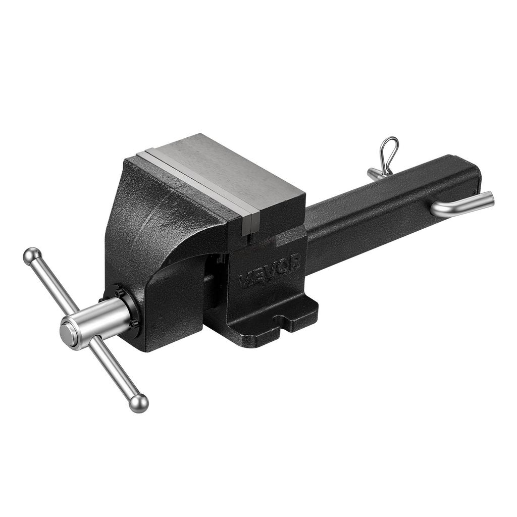 VEVOR Truck Hitch Vise, 150 mm Jaw Width, Heavy Duty Ductile Iron Bench Vise with Anvil, 1 Pair Magnetic Jaw Pads, 90 mm Throat Depth