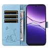 For Oppo A5 4G (Global) /5G (Global)/A5 4G/5G/A3 Pro (Global) 5G Wallet Case with Strap Cat Pattern Imprint Leather Phone Cover