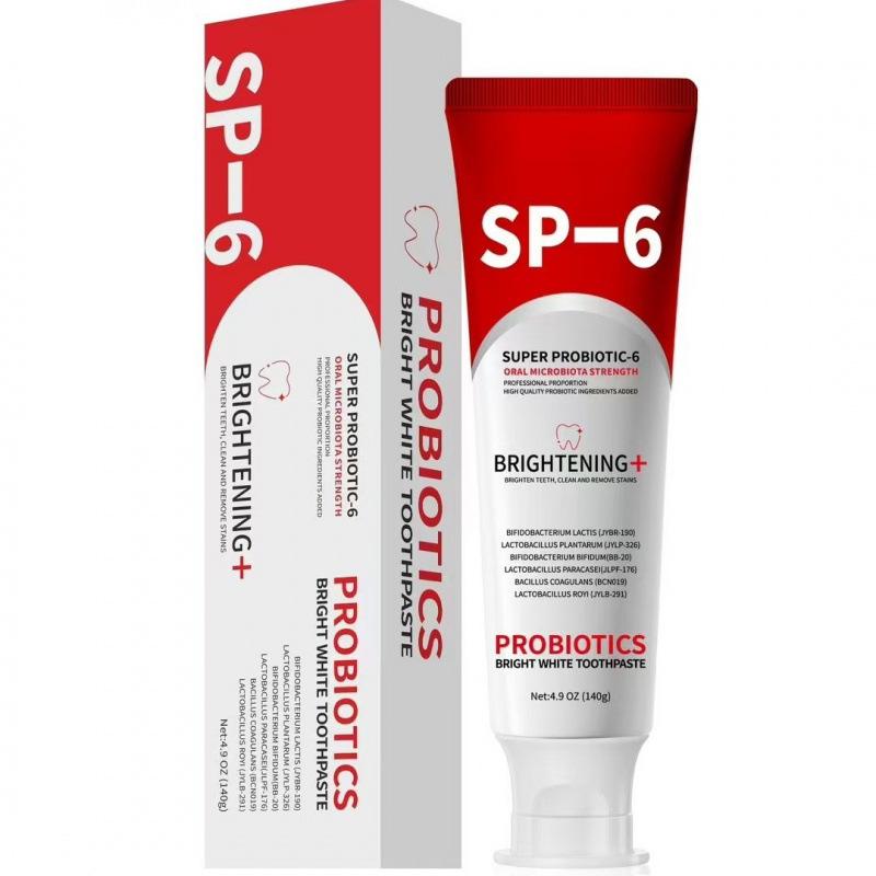 SP-6 Probiotic Whitening Toothpaste, 140g – Deep Clean, Smoke Stain Removal, Fresh Breath, Gum Protection