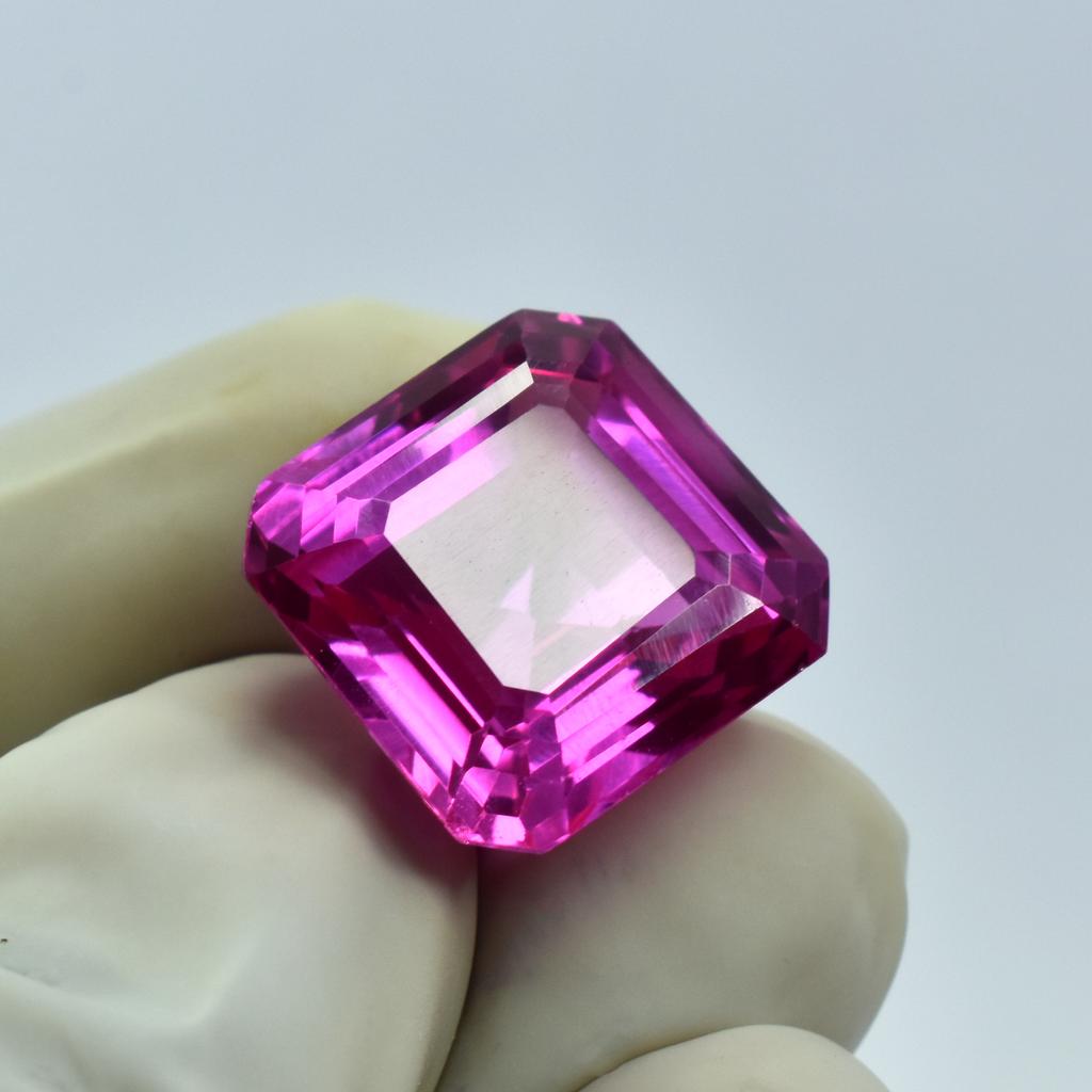Natural Pink Sapphire Loose Gemstone Square Cut 13.65 ct September Birthstone for Gem Collections