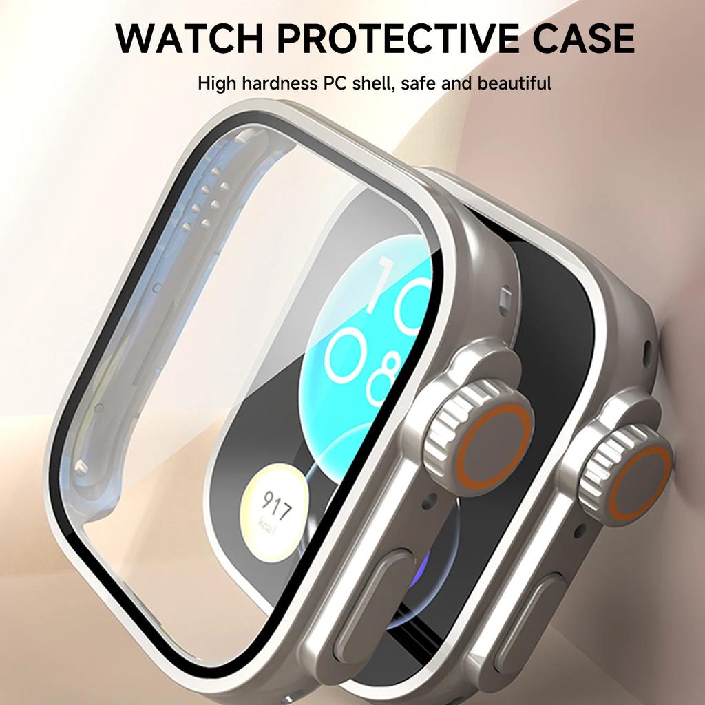 Change To Ultra Case for Huawei Watch Fit 3 Tempered Glass Cases Cover Screen Protector for Huawei Watch Fit3 Upgrade to Ultra 2