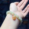 Exquisite Natural Hetian Jade Ping'an Buckle Unisex Bracelet - Simple, Versatile Fashion