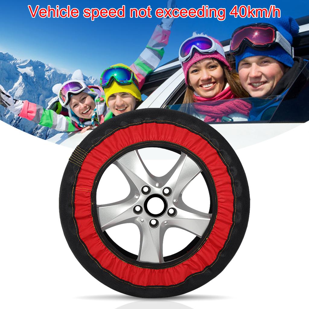 2pcs Automotive Snow Socks for Tires No Damaging Tire Hub Anti Slip Super Strong Low Temperature Tolerance, No Noise