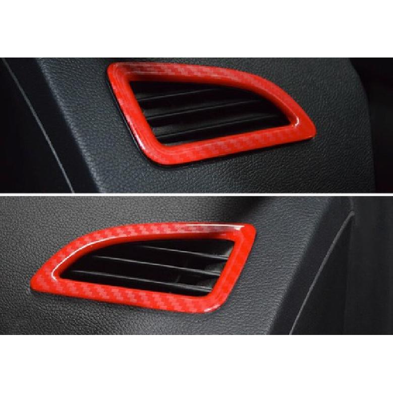For Hyundai Elantra 2011-2016 Carbon Fiber Red Dashboard Side Vent Overlay Cover
