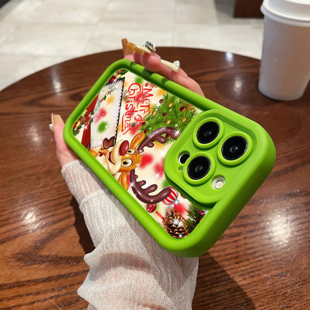 N107 Happy New Year Christmas Art Soft Angel Eyes Phone Cases for iPhone 16 15 14 13 11 Pro Max 8 7 6s Plus 12 Mini XR XS Max SE Shockproof Cover