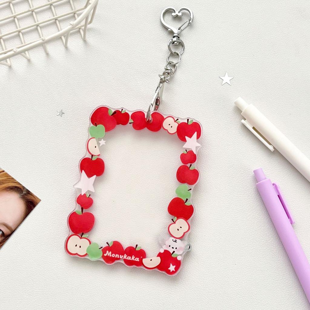 Fruit Card Holder Protective Acrylic Card Holder Card Holder Pendant Creative For Idol Photos Transportation Cards Gifts