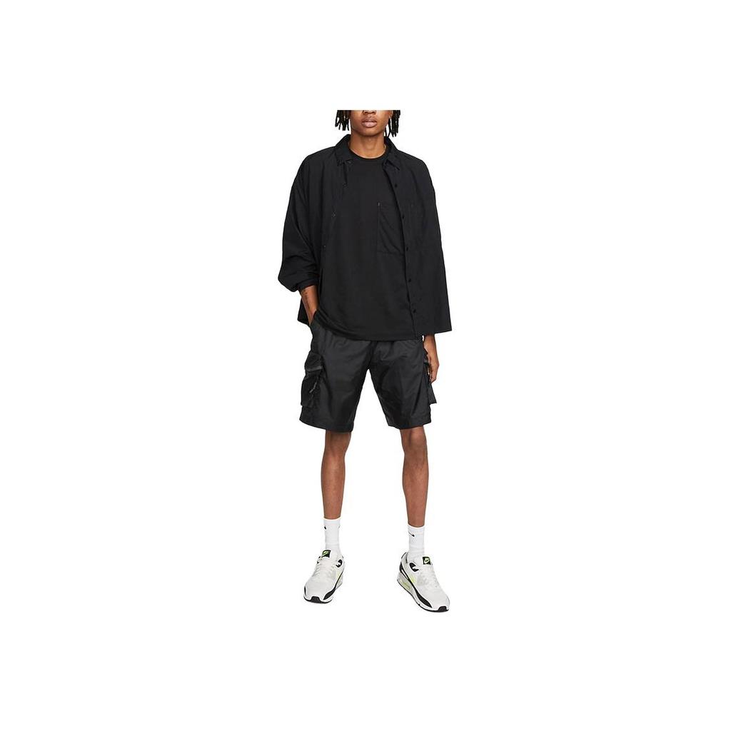 Nike Sportbekleidung Tech Pack Uni Tasche Schnelltrocknend Kurzarm T-Shirt Herren Tops Schwarz FB7393-010