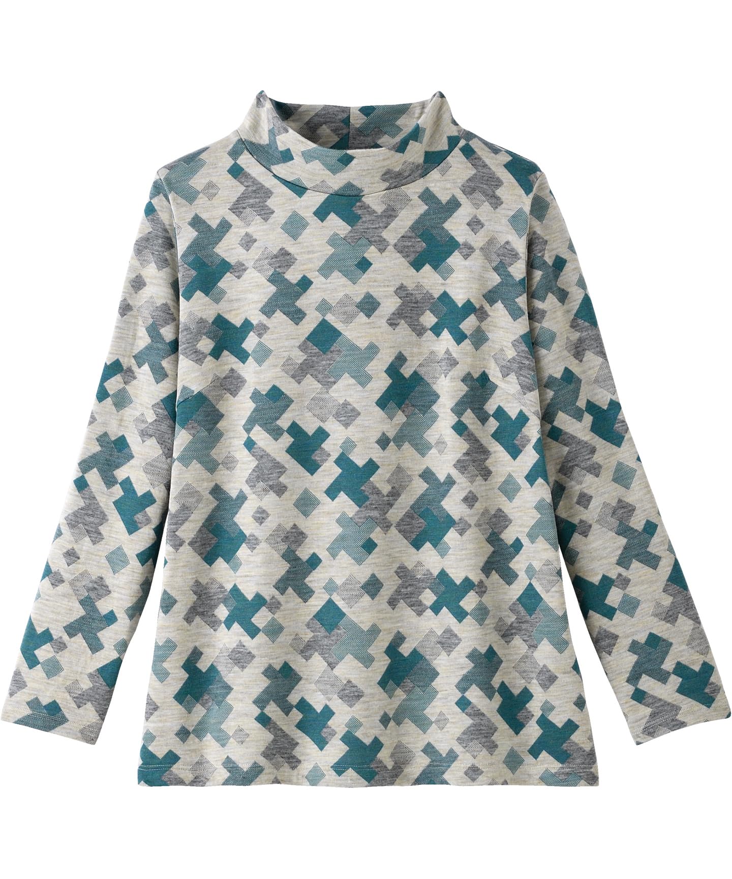 

Raku Wacoal Long Sleeve High Neck Jacquard Top with Houndstooth Suitable for IV [Raku Partner] Pattern, Seniors, Women s Outerwear, DAL481,