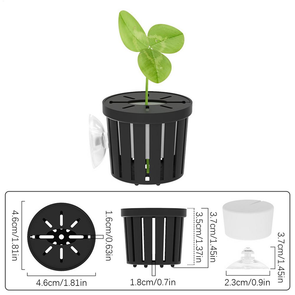 4PCS Water Plant Stand Aquarium Planter Cups Fish Tank Hydroponic Suction Cups Planting Basket Planted Tank Landscaping Basin