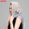 JERYAFUR Women Faux Fur Hooded Scarf, 2‑in‑1 Warm Plush Hat Scarf Combo for Cold Winter Daily Outdoor Wear