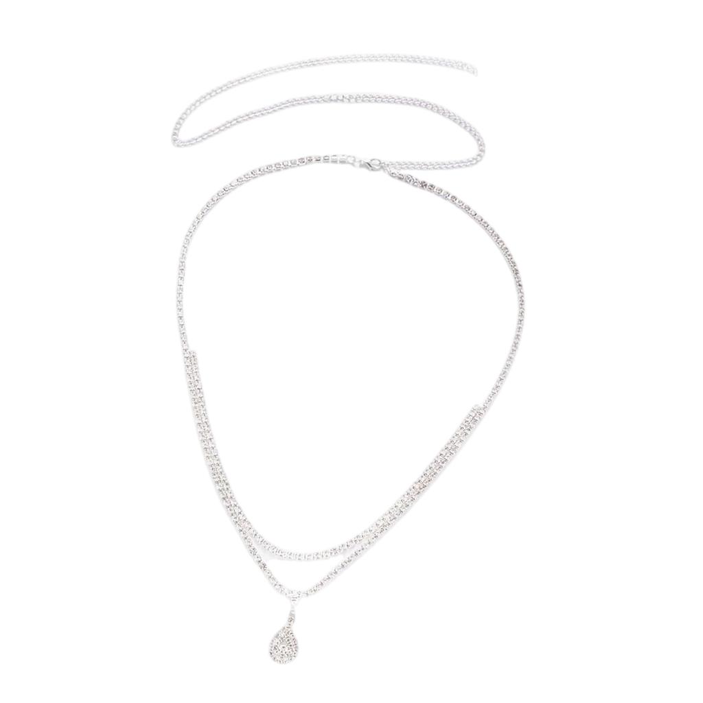 Double Layer Waterdrop Pendant Waist Chain Body Jewelry For Women Beach Party Daily Wear Elegant Accessory