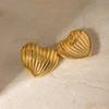 Gold Color Stainless Steel Shell Stud Earring Simple Titanium Steel Earrings For Women Trendy Party Jewelry Accessories Gift