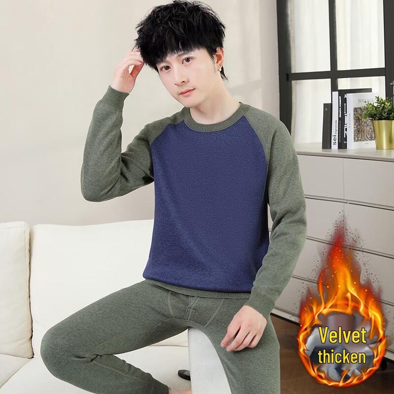 YUZHAOLIN Men's Fleece-Lined Thermal Underwear Set