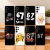 67 Six Seven Phone Case For Samsung S25,24,23,22,30,21,10,9,Ultra,Plus,Lite,FE Soft Black Case
