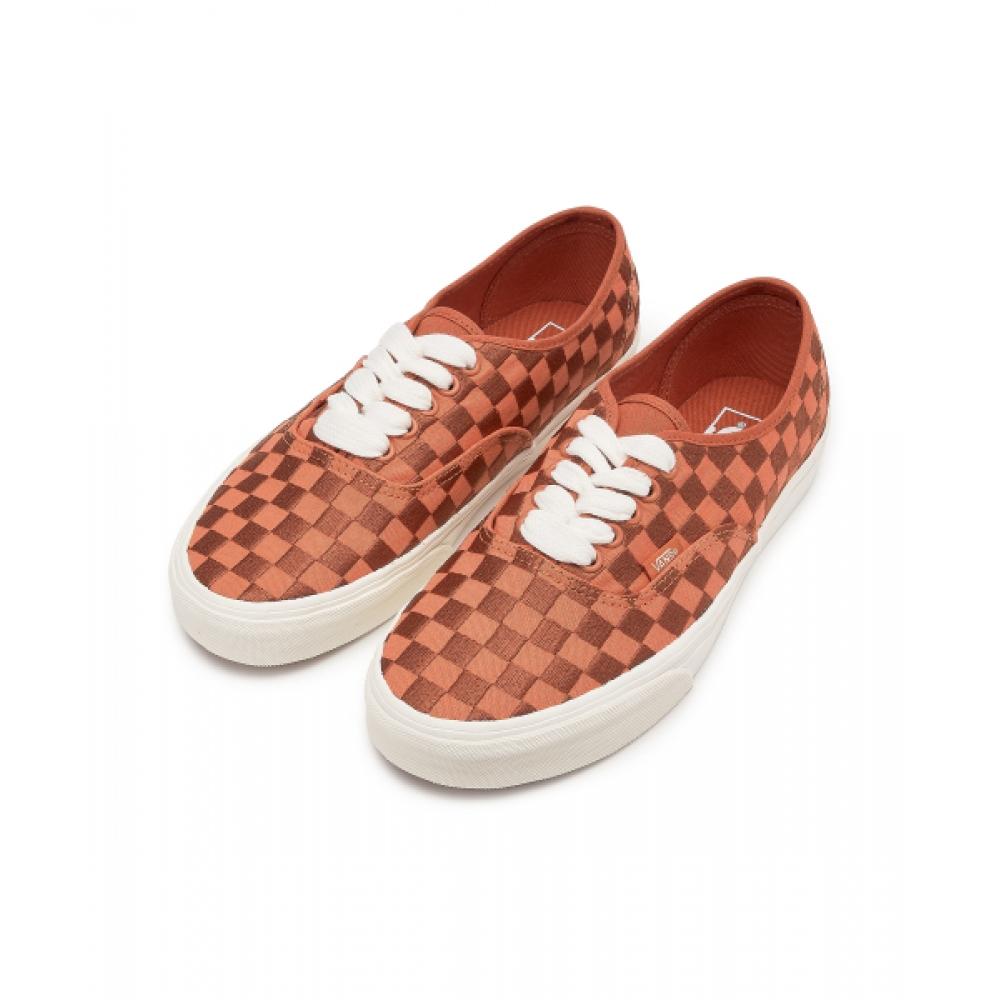 Vans Authentic    Embroidered Check  Orange Vn0009pvora1