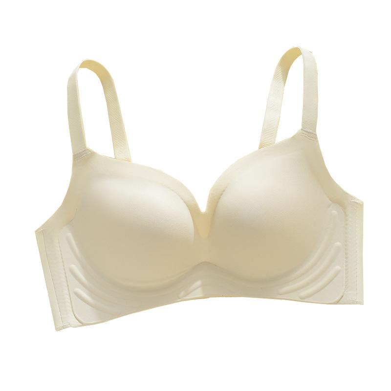 Black Technology Soft Support Fixed Cup Glossy Underwear Women's Traceless Gathering To Show Breasts Closed Breasts Anti-sagging Beautiful Back Bra
