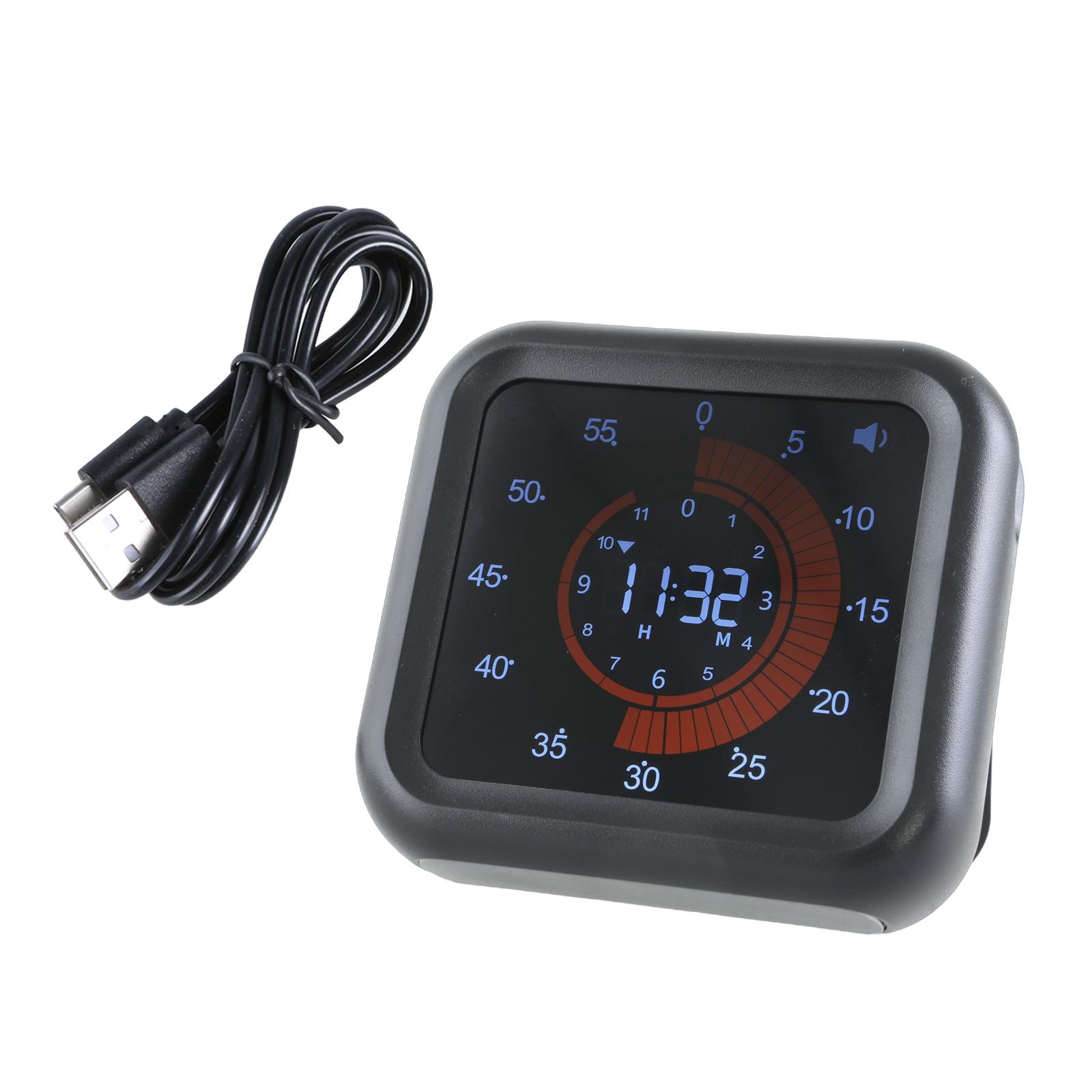 

Визуальный таймер обратного отсчета для приготовления пищи и выпечки, бесшумная работа, магнитный кухонный таймер с большим светодиодным дисплеем чёрный