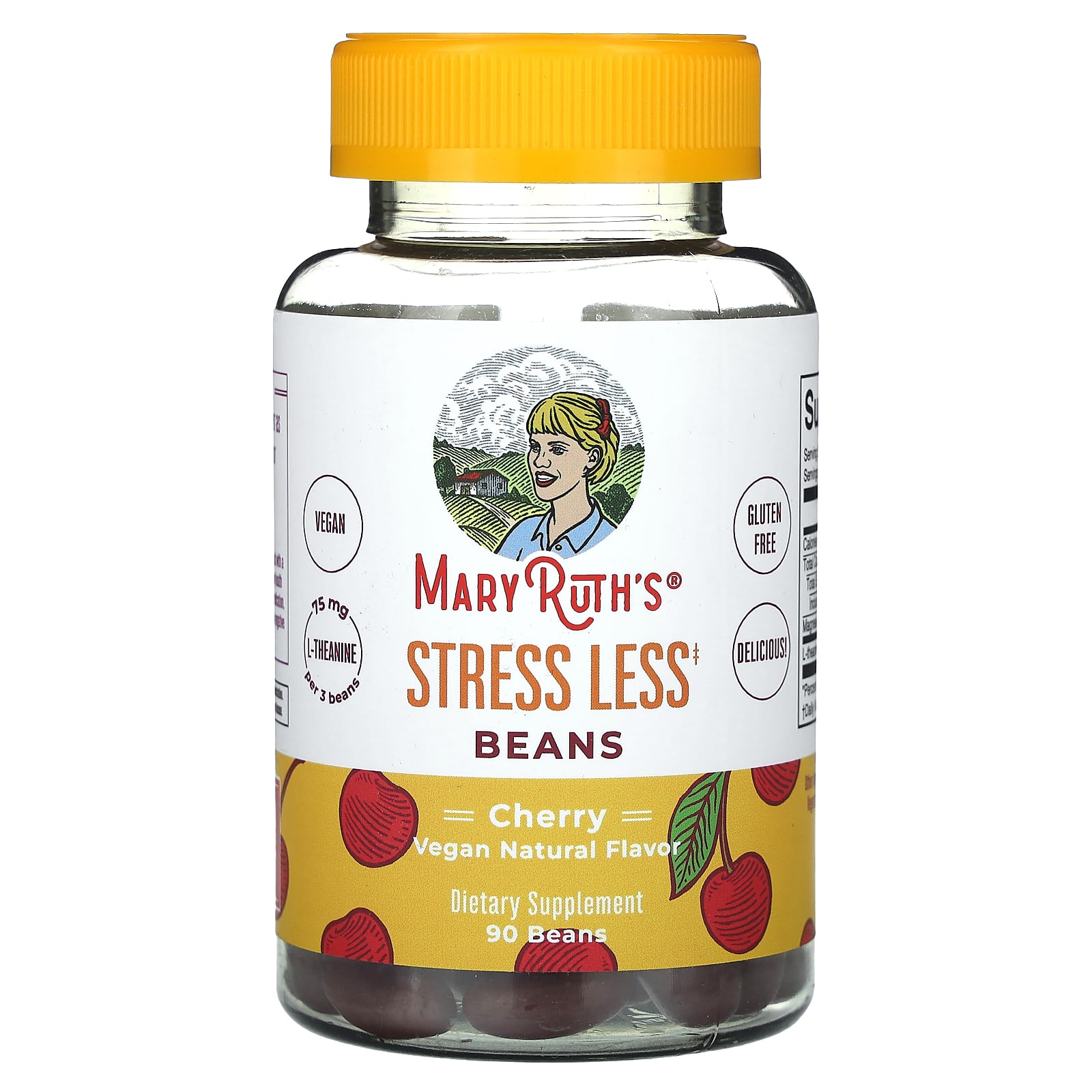 

MaryRuth s, Stress-Free Beans, Cherry, 75 mg, 90 Beans (25 mg per bean)