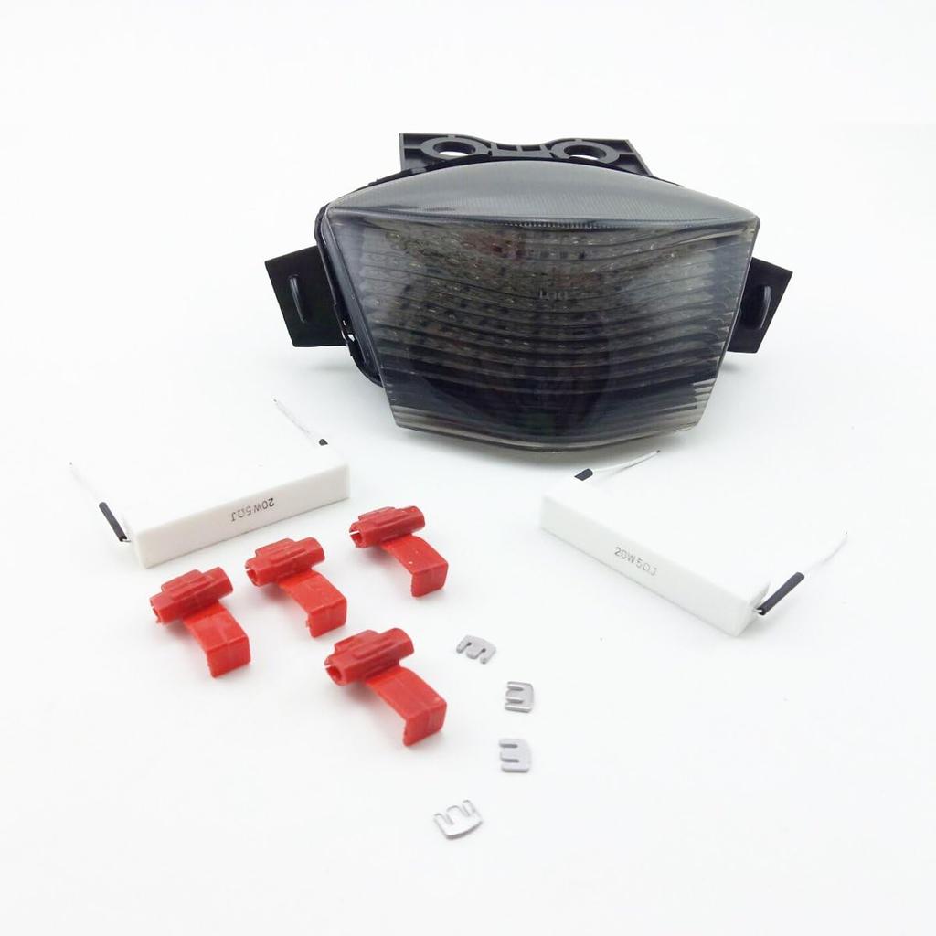 TailLights Brake Tail Lights with Integrated Turn Signals Indicators Smoke Motorcycle LED for Ninja 650R ER6 2006-2008