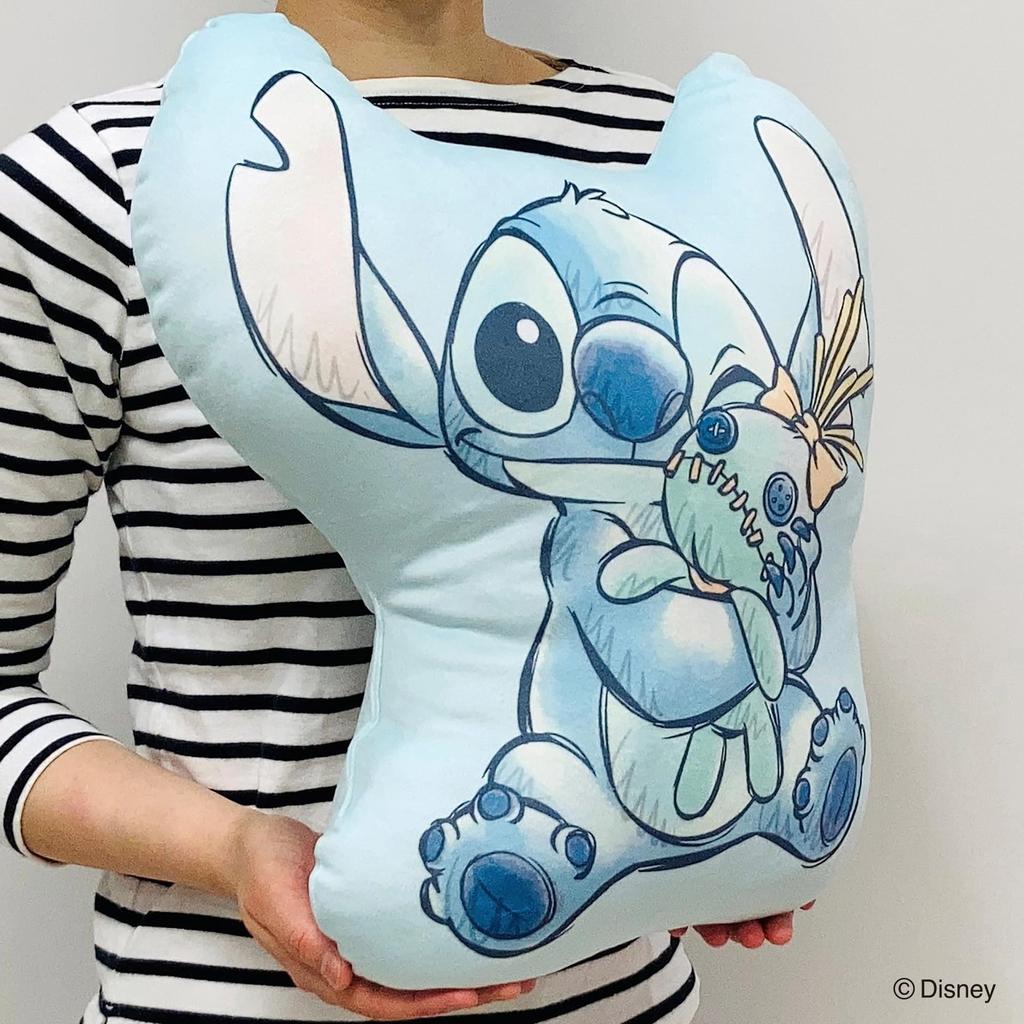 MORIPiLO Disney Stitch Body Pillow Soft and Soft To the Soft Plush Nap Disney Morishita Pillows (Soft Die-Cut Cushion) Touch, Toy, Pillow, Blue,