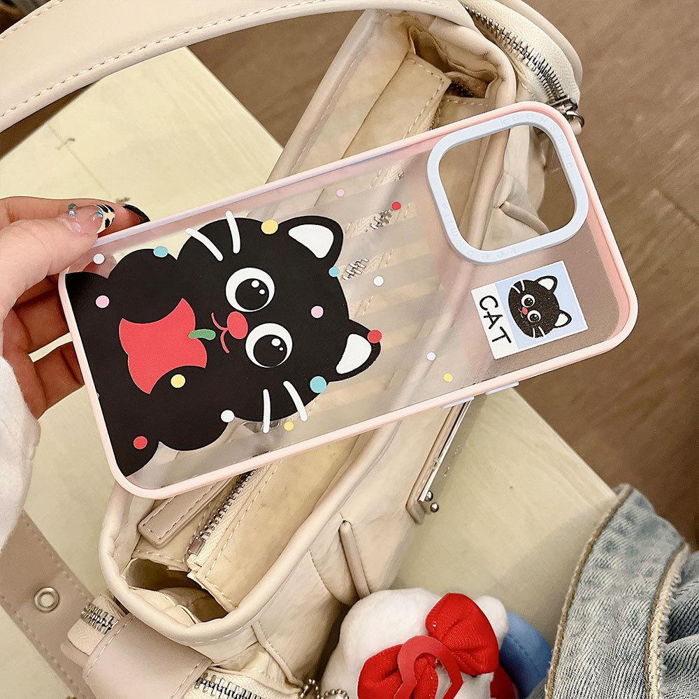 

New Kitten Suitable for Apple 16 Acrylic Iphone15 Mobile Phone Case 14pro Anti Fall Large Hole 13 Soft Edge Apple 17PROMAX