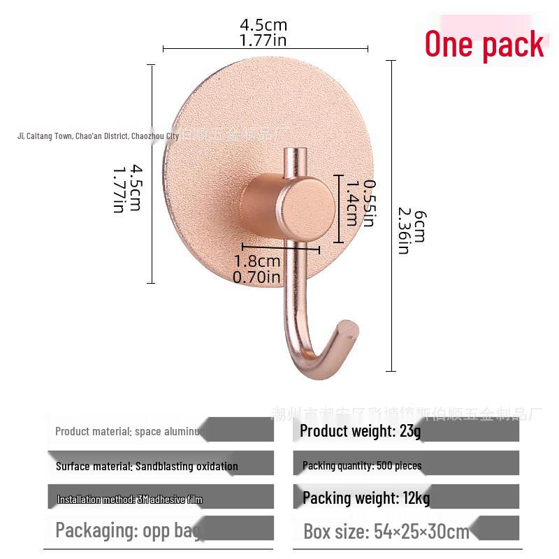Seamless Metal Space Aluminum Hook for Bathroom & Kitchen