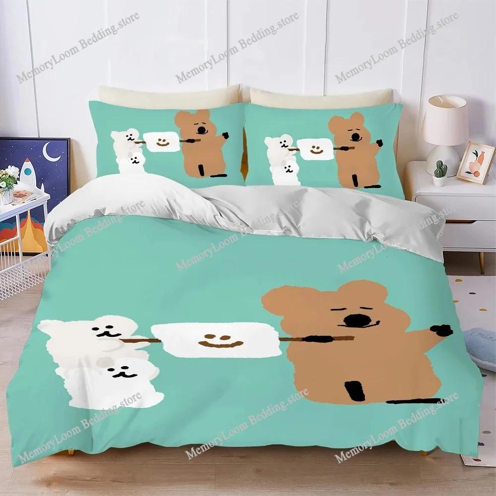 Cartoon D-Dinotaeng Cute Duvet Cover Set Home Style Bedding Soft Laundry Cotton Bed Four Seasons Student Dormitory Luxury Gift