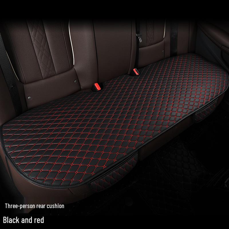 Universal Leather Car Seat Cushion Set with Backrest, Tie-Free Design, Four Seasons Use