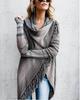 Europäischer & Amerikanischer Mittellanger Schlanker Modischer Quasten-Streifen Cardigan Pullover für Damen