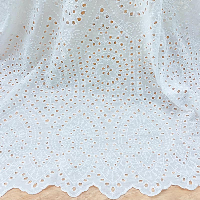 

Хлопчатобумажная ткань с вышивкой «волнистый край» для платьев, детской одежды, домашнего текстиля, скатертей и рубашек 1 Yard ≈ 91cm / Width 135cm