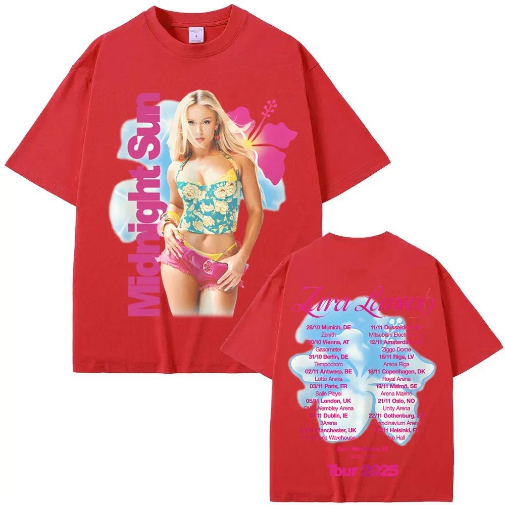 Singer Zara Larsson 2026 New Midnight Sun Tour Commemorative TShirt Comfortable High Quality Cartoon Print TShirt S