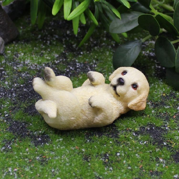 Detailed Golden Retrievers Puppy Dog Resins Miniature Figure Ornament for Creative Landscape and Home Desktop Decors