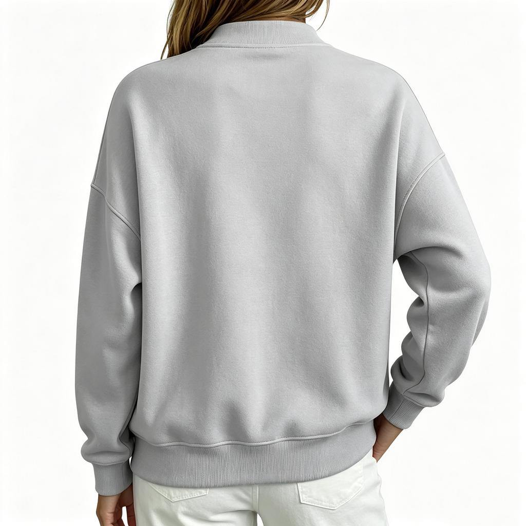 Women's Fashion Color Long Sleeve Loose Fit Sweatshirt for Casual Daily Wear