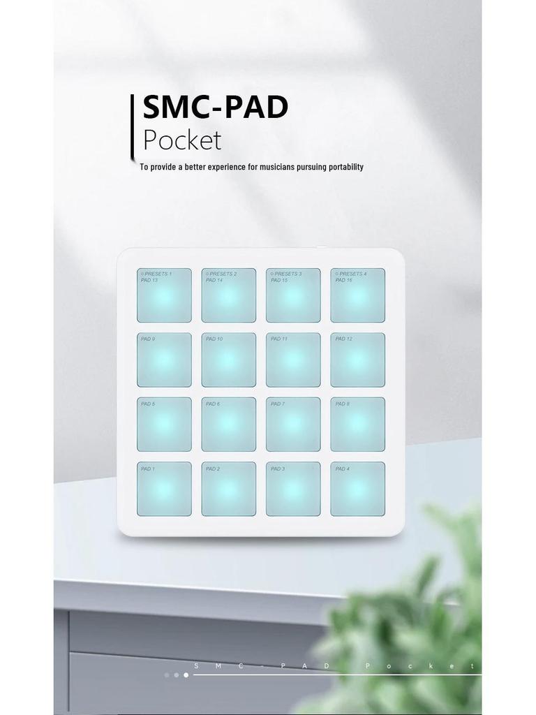M-VAVE SMC-PAD Portable RGB MIDI DJ Pad Keyboard