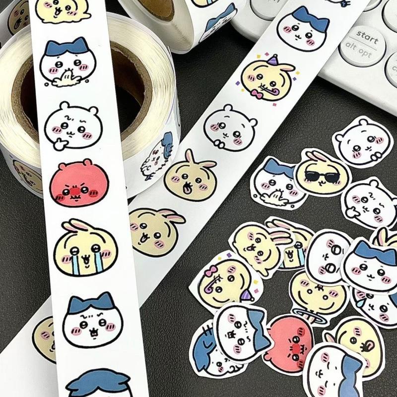 Cartoon Roll Stickers Hachiware Usagi Stickers High-looking Decoration Cute Student Notebook Seal Stickers Notebook