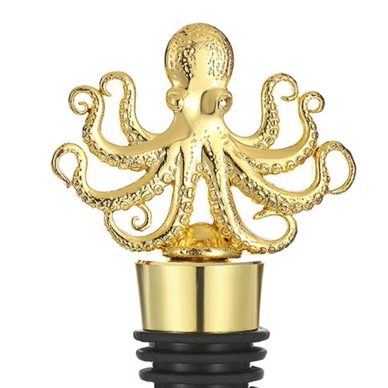 Octopus Wine Stopper, Zinc Alloy Bottle Seal for Red Wine Champagne Beer, Reusable Wine Cork, Decorative Bottle Cap, Gift for Wine Lover